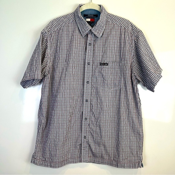 2/$30 Tommy Hilfiger Men's Blue Checkered Shirt - Picture 1 of 5